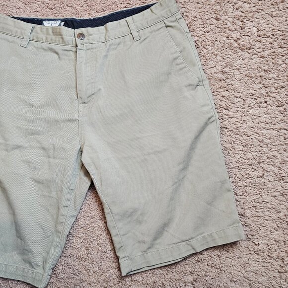 Volcom Chino Shorts Mens 34 Act 36 Tan Stretch Modern Fit Casual Skater Outdoors - Picture 9 of 11